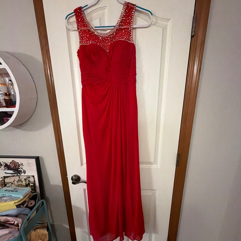 Red formal party dress